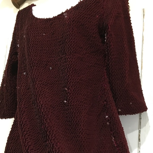 NWT Sequins! BB Dakota Sheath Raspberry Red Matte & Sequins Dress, Sz.M - Picture 2 of 10